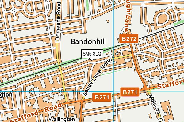 SM6 8LQ map - OS VectorMap District (Ordnance Survey) SM6 8LQ map - OS VectorMap District (Ordnance Survey)