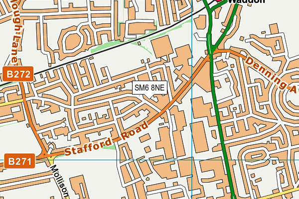 SM6 8NE map - OS VectorMap District (Ordnance Survey) SM6 8NE map - OS VectorMap District (Ordnance Survey)