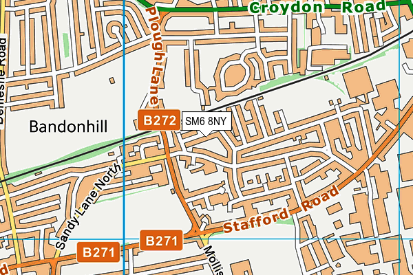 SM6 8NY map - OS VectorMap District (Ordnance Survey) SM6 8NY map - OS VectorMap District (Ordnance Survey)