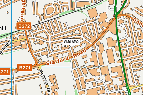 SM6 8PQ map - OS VectorMap District (Ordnance Survey) SM6 8PQ map - OS VectorMap District (Ordnance Survey)