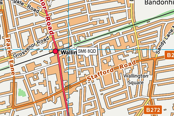 SM6 8QD map - OS VectorMap District (Ordnance Survey) SM6 8QD map - OS VectorMap District (Ordnance Survey)