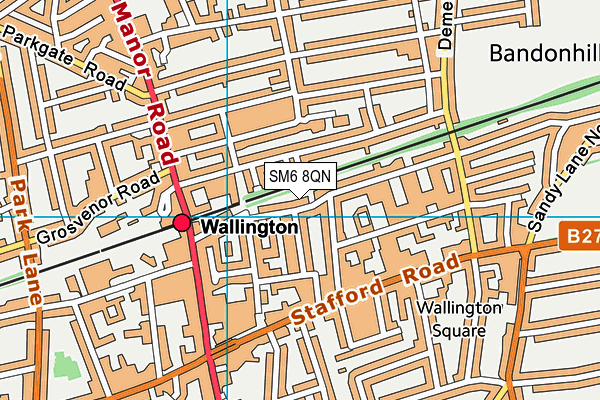 SM6 8QN map - OS VectorMap District (Ordnance Survey) SM6 8QN map - OS VectorMap District (Ordnance Survey)