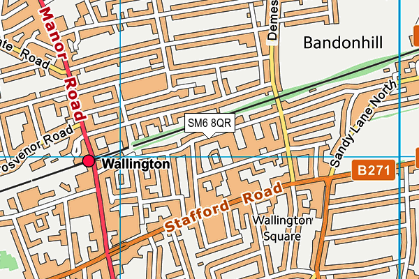 SM6 8QR map - OS VectorMap District (Ordnance Survey) SM6 8QR map - OS VectorMap District (Ordnance Survey)