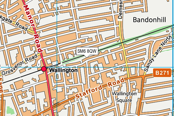 SM6 8QW map - OS VectorMap District (Ordnance Survey) SM6 8QW map - OS VectorMap District (Ordnance Survey)