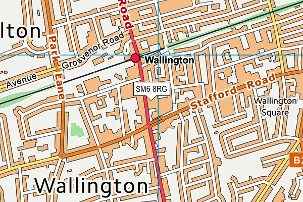 SM6 8RG map - OS VectorMap District (Ordnance Survey) SM6 8RG map - OS VectorMap District (Ordnance Survey)