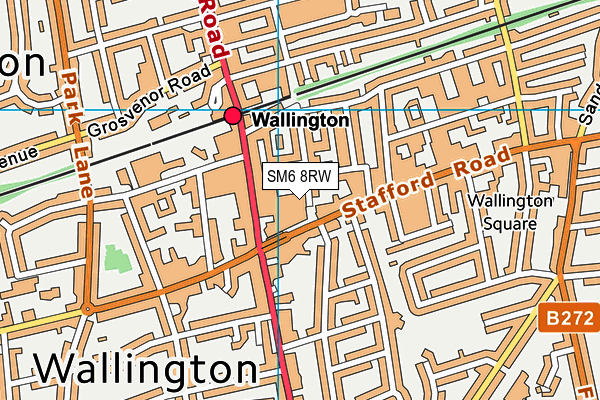 SM6 8RW map - OS VectorMap District (Ordnance Survey) SM6 8RW map - OS VectorMap District (Ordnance Survey)