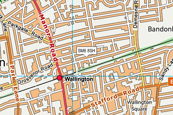 SM6 8SH map - OS VectorMap District (Ordnance Survey) SM6 8SH map - OS VectorMap District (Ordnance Survey)