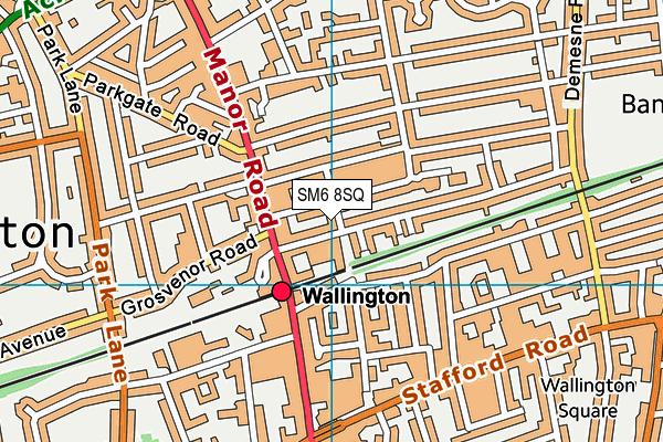 SM6 8SQ map - OS VectorMap District (Ordnance Survey) SM6 8SQ map - OS VectorMap District (Ordnance Survey)