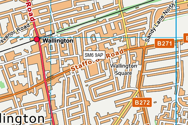 SM6 9AP map - OS VectorMap District (Ordnance Survey) SM6 9AP map - OS VectorMap District (Ordnance Survey)