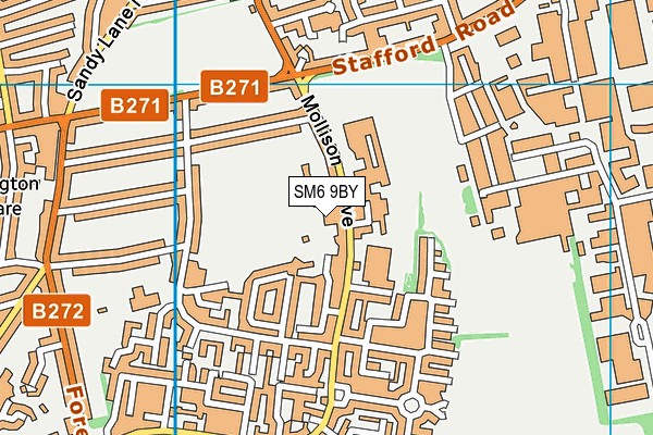 SM6 9BY map - OS VectorMap District (Ordnance Survey) SM6 9BY map - OS VectorMap District (Ordnance Survey)