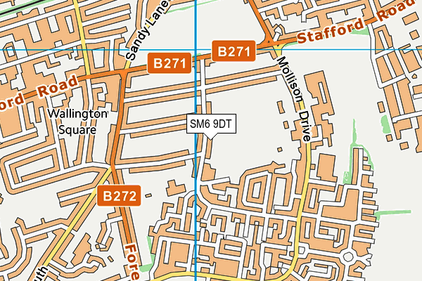 SM6 9DT map - OS VectorMap District (Ordnance Survey) SM6 9DT map - OS VectorMap District (Ordnance Survey)