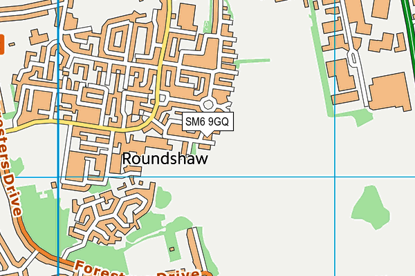SM6 9GQ map - OS VectorMap District (Ordnance Survey) SM6 9GQ map - OS VectorMap District (Ordnance Survey)