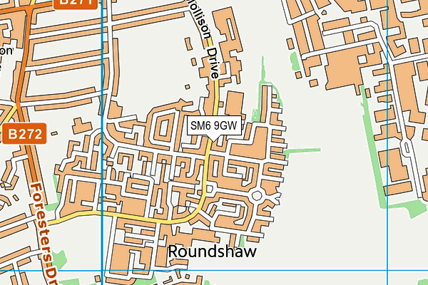 SM6 9GW map - OS VectorMap District (Ordnance Survey) SM6 9GW map - OS VectorMap District (Ordnance Survey)