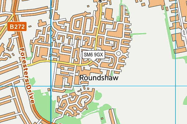 SM6 9GX map - OS VectorMap District (Ordnance Survey) SM6 9GX map - OS VectorMap District (Ordnance Survey)