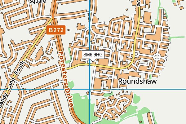 SM6 9HG map - OS VectorMap District (Ordnance Survey) SM6 9HG map - OS VectorMap District (Ordnance Survey)