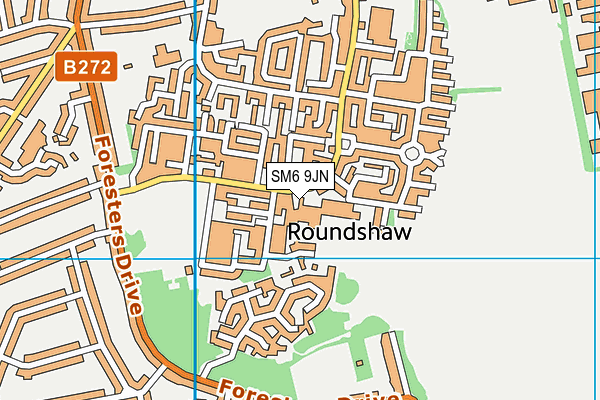 SM6 9JN map - OS VectorMap District (Ordnance Survey) SM6 9JN map - OS VectorMap District (Ordnance Survey)