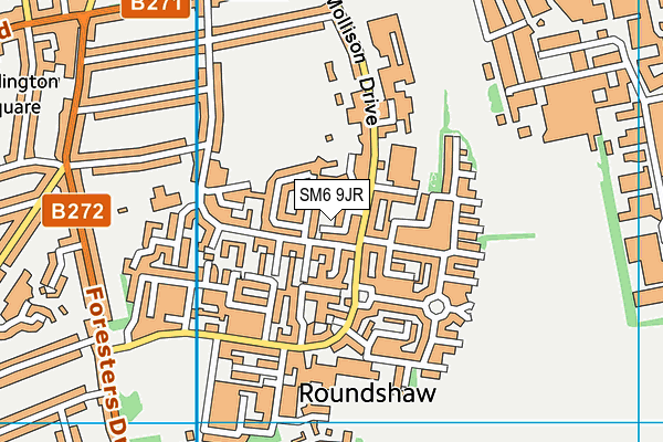 SM6 9JR map - OS VectorMap District (Ordnance Survey)