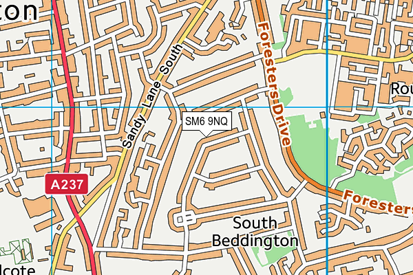 SM6 9NQ map - OS VectorMap District (Ordnance Survey)