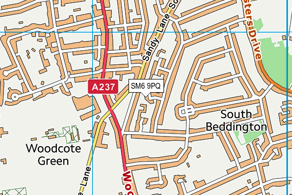 SM6 9PQ map - OS VectorMap District (Ordnance Survey) SM6 9PQ map - OS VectorMap District (Ordnance Survey)