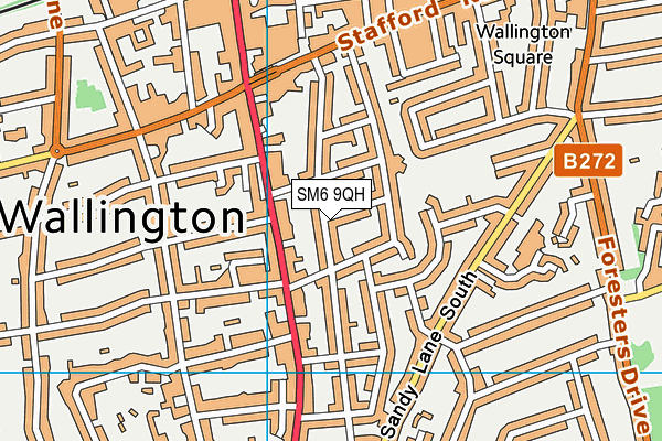 SM6 9QH map - OS VectorMap District (Ordnance Survey)