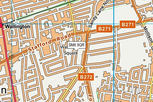 SM6 9QR map - OS VectorMap District (Ordnance Survey) SM6 9QR map - OS VectorMap District (Ordnance Survey)
