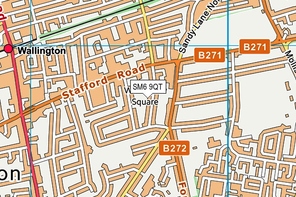 SM6 9QT map - OS VectorMap District (Ordnance Survey) SM6 9QT map - OS VectorMap District (Ordnance Survey)