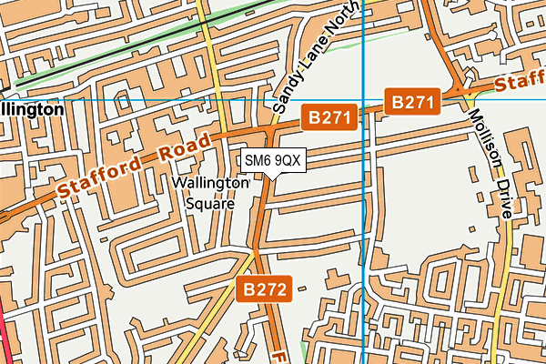 SM6 9QX map - OS VectorMap District (Ordnance Survey) SM6 9QX map - OS VectorMap District (Ordnance Survey)