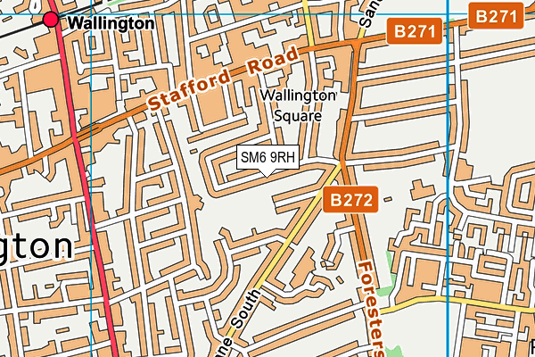 SM6 9RH map - OS VectorMap District (Ordnance Survey)