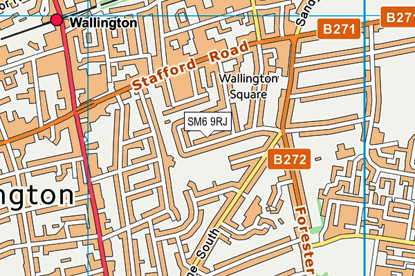 SM6 9RJ map - OS VectorMap District (Ordnance Survey)