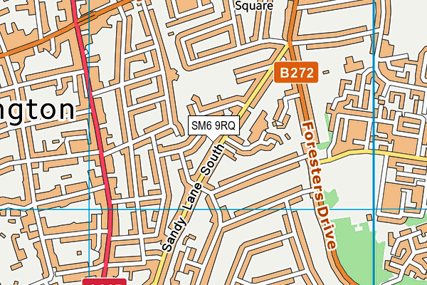 SM6 9RQ map - OS VectorMap District (Ordnance Survey) SM6 9RQ map - OS VectorMap District (Ordnance Survey)