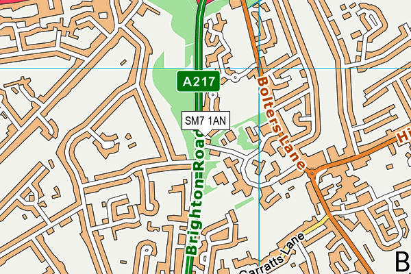 SM7 1AN map - OS VectorMap District (Ordnance Survey) SM7 1AN map - OS VectorMap District (Ordnance Survey)