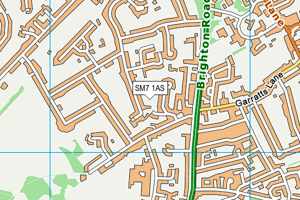 SM7 1AS map - OS VectorMap District (Ordnance Survey) SM7 1AS map - OS VectorMap District (Ordnance Survey)