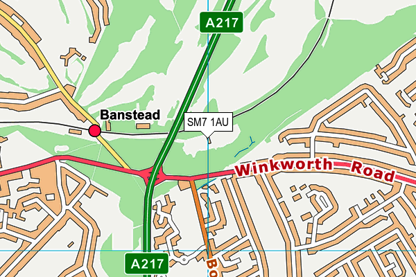 SM7 1AU map - OS VectorMap District (Ordnance Survey) SM7 1AU map - OS VectorMap District (Ordnance Survey)