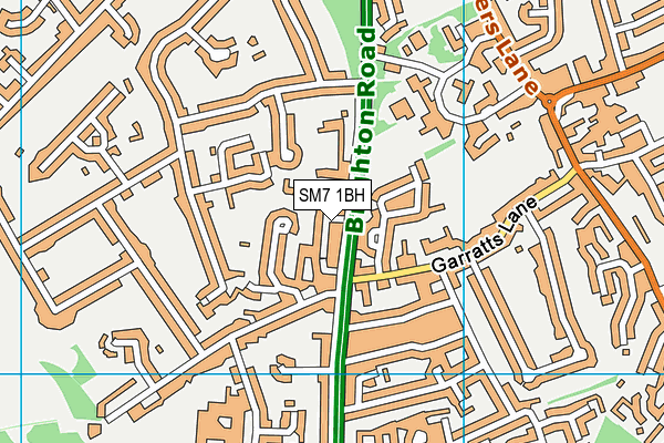 SM7 1BH map - OS VectorMap District (Ordnance Survey) SM7 1BH map - OS VectorMap District (Ordnance Survey)