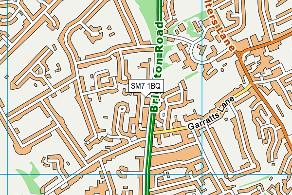 SM7 1BQ map - OS VectorMap District (Ordnance Survey) SM7 1BQ map - OS VectorMap District (Ordnance Survey)