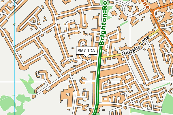 SM7 1DA map - OS VectorMap District (Ordnance Survey) SM7 1DA map - OS VectorMap District (Ordnance Survey)