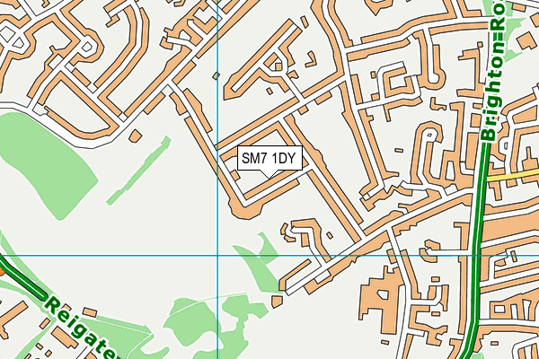 SM7 1DY map - OS VectorMap District (Ordnance Survey) SM7 1DY map - OS VectorMap District (Ordnance Survey)