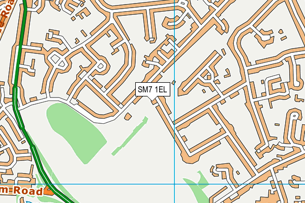 SM7 1EL map - OS VectorMap District (Ordnance Survey) SM7 1EL map - OS VectorMap District (Ordnance Survey)