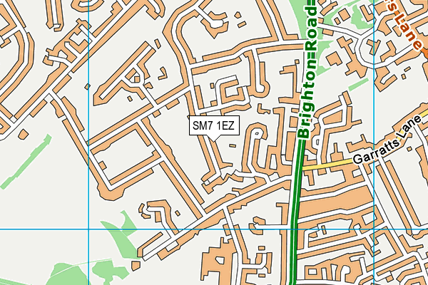 SM7 1EZ map - OS VectorMap District (Ordnance Survey) SM7 1EZ map - OS VectorMap District (Ordnance Survey)