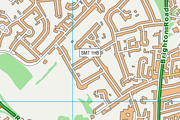 SM7 1HB map - OS VectorMap District (Ordnance Survey) SM7 1HB map - OS VectorMap District (Ordnance Survey)