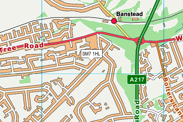 SM7 1HL map - OS VectorMap District (Ordnance Survey) SM7 1HL map - OS VectorMap District (Ordnance Survey)