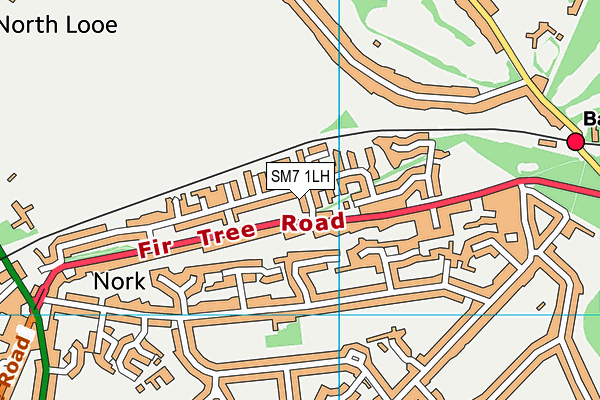 SM7 1LH map - OS VectorMap District (Ordnance Survey) SM7 1LH map - OS VectorMap District (Ordnance Survey)