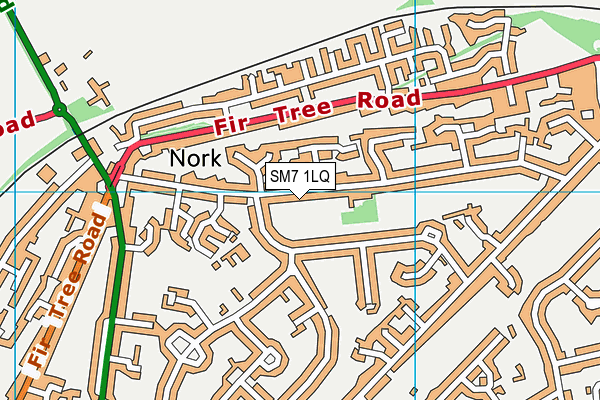 SM7 1LQ map - OS VectorMap District (Ordnance Survey) SM7 1LQ map - OS VectorMap District (Ordnance Survey)