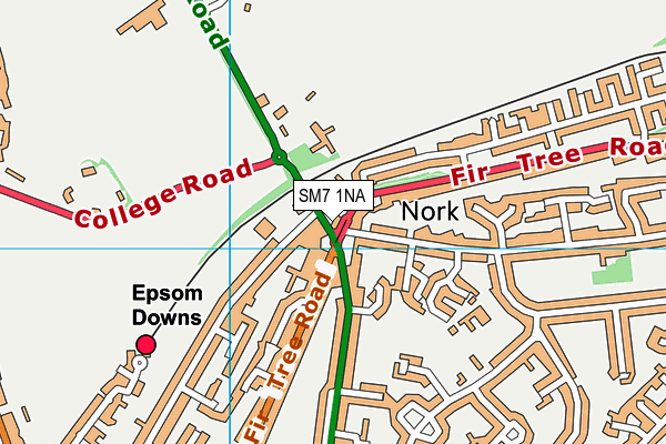 SM7 1NA map - OS VectorMap District (Ordnance Survey) SM7 1NA map - OS VectorMap District (Ordnance Survey)