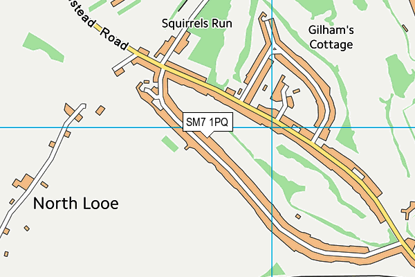SM7 1PQ map - OS VectorMap District (Ordnance Survey) SM7 1PQ map - OS VectorMap District (Ordnance Survey)
