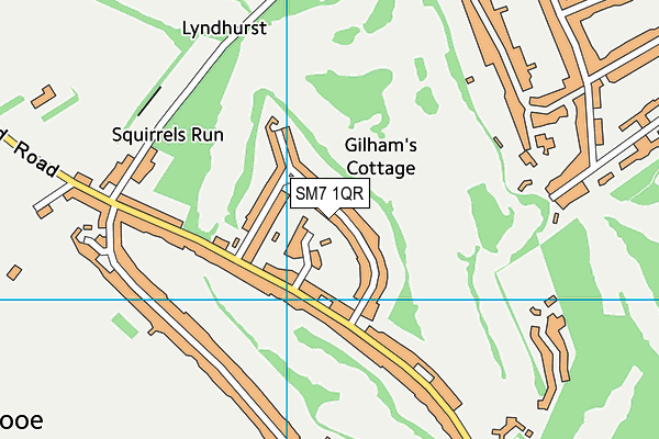 SM7 1QR map - OS VectorMap District (Ordnance Survey) SM7 1QR map - OS VectorMap District (Ordnance Survey)