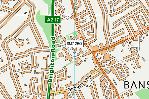 SM7 2BQ map - OS VectorMap District (Ordnance Survey) SM7 2BQ map - OS VectorMap District (Ordnance Survey)