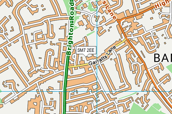 SM7 2EE map - OS VectorMap District (Ordnance Survey) SM7 2EE map - OS VectorMap District (Ordnance Survey)