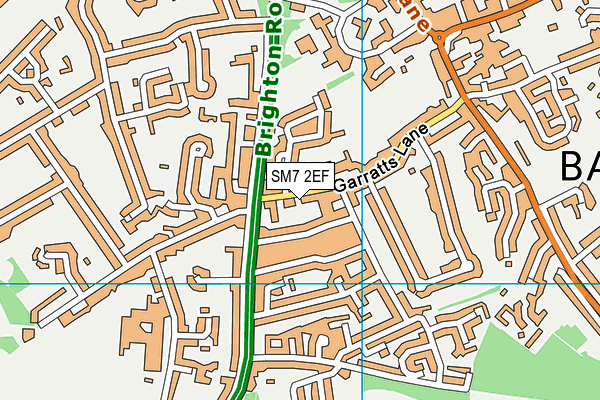 SM7 2EF map - OS VectorMap District (Ordnance Survey) SM7 2EF map - OS VectorMap District (Ordnance Survey)