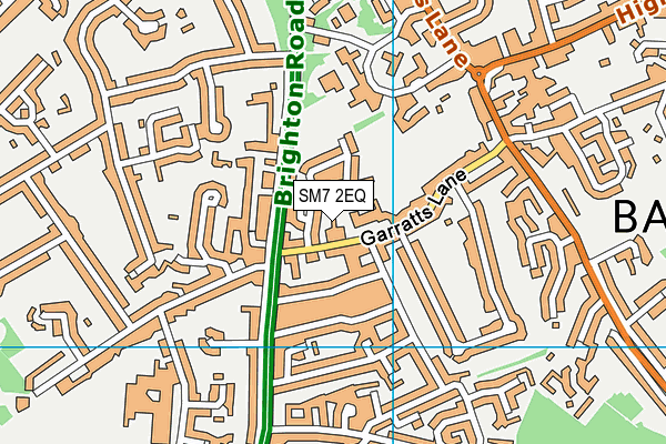 SM7 2EQ map - OS VectorMap District (Ordnance Survey) SM7 2EQ map - OS VectorMap District (Ordnance Survey)